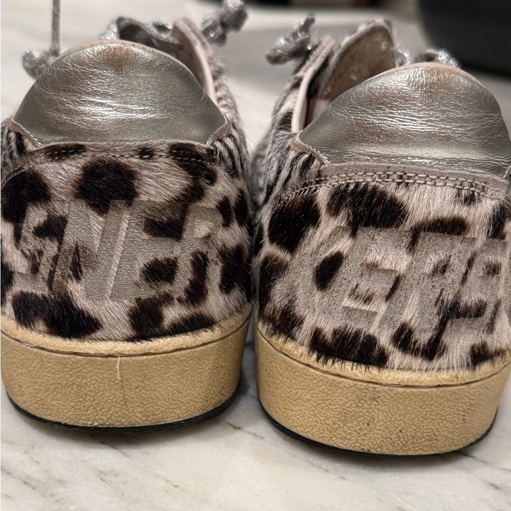 Golden Goose Ball Star Zebra Leopard Pony Hair Sneakers with Silver Details - Picture 8 of 8